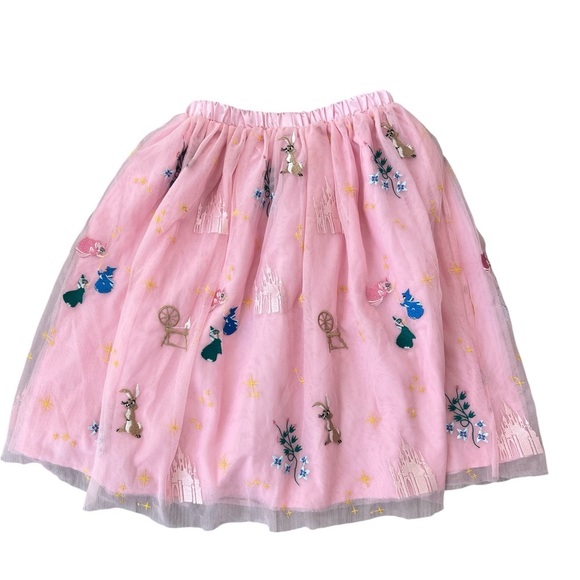 Hanna Andersson Disney Collection Aurora Sleeping Beauty Pink Embroidered Skirt - Picture 1 of 13